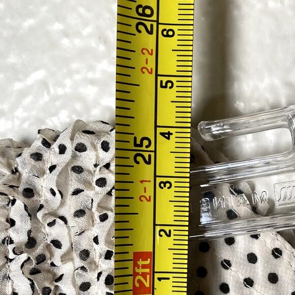 Max Edition Sz XL Flutter Short Sleeve Polka Dot Blouse Black White Rosettes - Picture 10 of 10